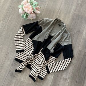 Staccato Black & Cream Striped Cardigan Sweater